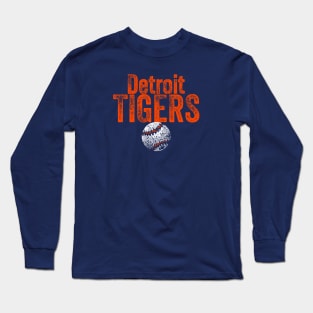 Tigers Baseball Weathered Long Sleeve T-Shirt